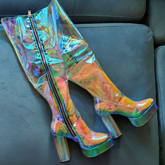 Prismatic galactic thigh highs Clearance